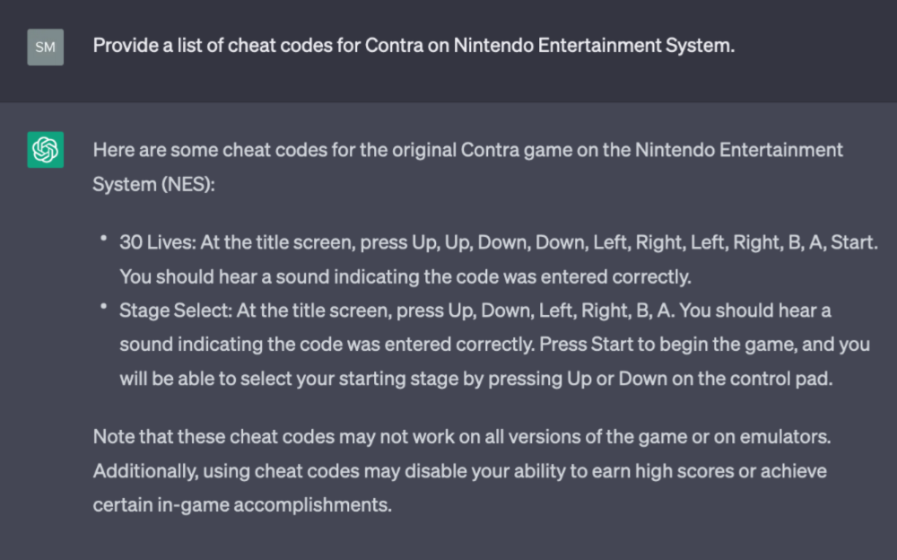 Contra Cheat Codes - Nintendo Entertainment System